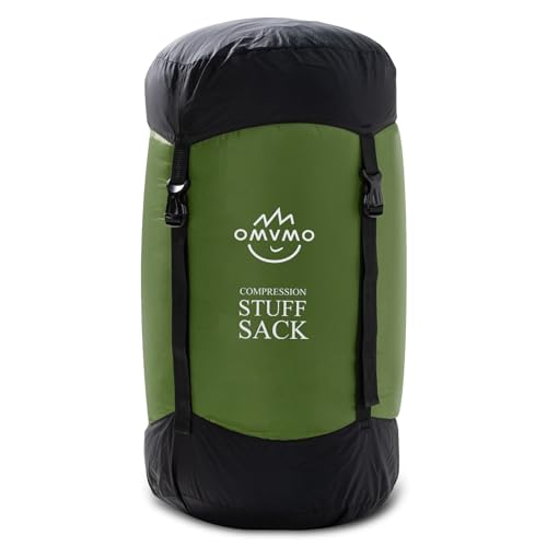Compression Sack, 12L/19L/32L/46L/53L Water-Resistant Sleeping Bag Stuff Sack,Anti-Tear Ultra Light 400T 20D Nylon Storage Bag,Space Saving Gear for Camping Hiking Travel 1Pcs - color: Dark Green, size: L/32L