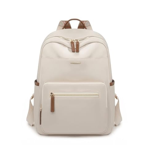 Simple and versatile commuter bag, lightweight multi-layer backpack, multi-functional casual shoulder bag.(Off-white) - color: Off-white