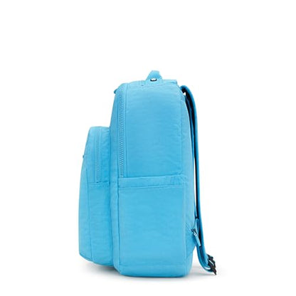 Kipling Women's Seoul 15" Laptop Backpack, Durable, Roomy with Padded Shoulder Straps, Built-In Protective Sleeve - color: Powder Blue, size: 12.75''L x 17.25''H x 8''D