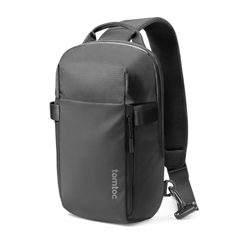 tomtoc 7L Sling Backpack Crossbody Bag for Men Women, EDC Daypack Chest Shoulder bag for 14-inch MacBook Pro M5 Pro/Max, 13" MacBook Air/Neo, 13" iPad Air M4/Pro M5, Organized, Daily Use, Work, Travel - color: Black, size: S for 13-14 inch MacBook