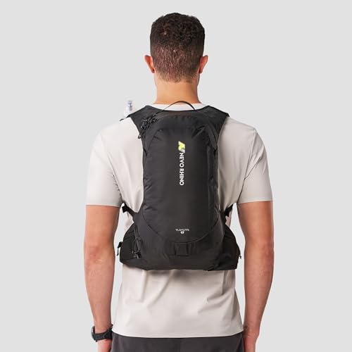 N NEVO RHINO 17L Hydration Backpack with 500ml/17oz Soft Flask for Men & Women, Lightweight Hiking Backpack, Water Backpack for Hiking, Camping, Traveling - color: Black
