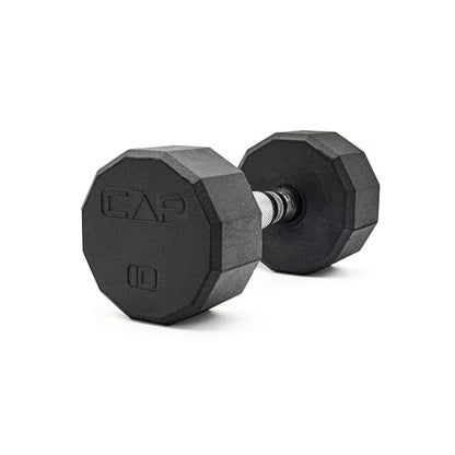 CAP Barbell Coated Hex Dumbbell Weight - Single | 10-120 lbs | Multiple Options - size: 10 lb, style: 12-Sided - Chrome Handle