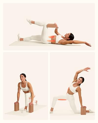 BetterMe Yoga Blocks Set of 2 – High Density Foam Yoga Blocks for Stretching, Pilates & Workouts – Lightweight Non-Slip Exercise Blocks for Flexibility & Balance - color: Mocha