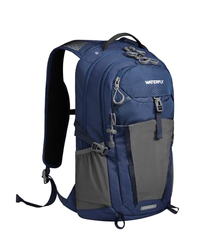 WATERFLY Small Lightweight Hiking Backpack: 20L Outdoor Daypack with Phone Pocket, Hydration Compatible, Breathable Backpanel, Multi-Compartment for Camping Trekking Travel Women Men - color: Blue