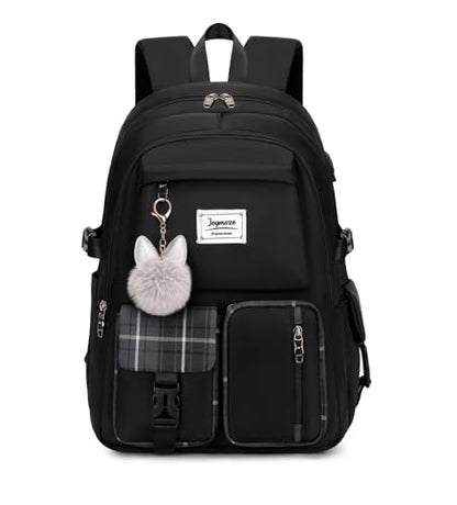 Joymoze Women Fashion Travel Backpack Set Roomy Laptop Rucksack Set Casual Daypack for Girl Black - color: Black