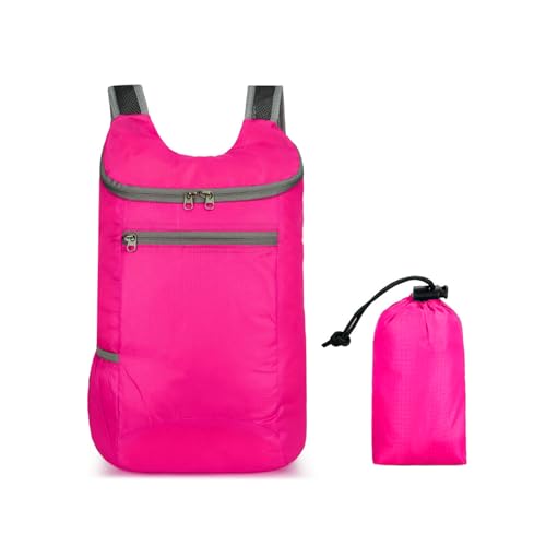 20L Hiking Daypack,Water Resistant Lightweight Packable Small Backpack for Travel Camping Outdoor,Rose - color: Rose