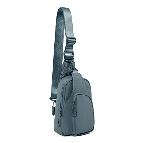 ODODOS Sling Bag with Adjustable Straps Crossbody Chest Bag Lightweight Backpack for Casual Traveling Hiking - color: Teal Blue