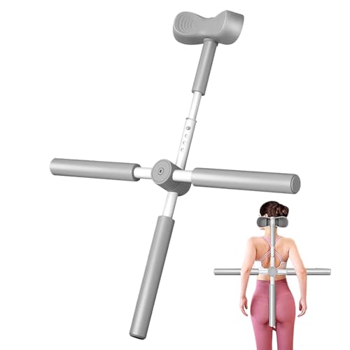 Back Stretcher Stick, Full Frame Mobility Pole, Range Control Using Support Bar, Controlled Movement Conditioning Device, Rehab Pole with T Shape, Training Gear for Sports Studios - color: Gray