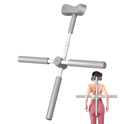 Back Stretcher Stick, Full Frame Mobility Pole, Range Control Using Support Bar, Controlled Movement Conditioning Device, Rehab Pole with T Shape, Training Gear for Sports Studios - color: Gray