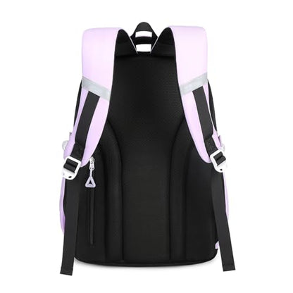 MUSEVOS Girls Backpack, Ideal School Backpack for Girls from Elementary to Teen Years, Kawaii Bookbag Cute Large Capacity (BLACK&PURPLE) - color: Black&purple