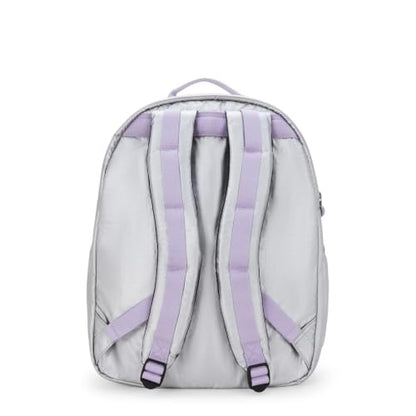 Kipling Women's Seoul Extra Large Bts 17" Laptop Backpack, Durable, Roomy with Padded Shoulder Straps, Built-In Protective Sleeve - color: Silver Glow Met, size: Large