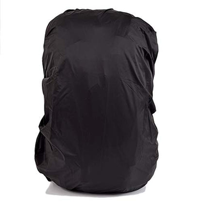 Waterproof Backpack Rain Nylon Cover, Durable Elastic Adjustable Water Resist Cover for Camping,Hiking,Climbing,30-40L - color: Black