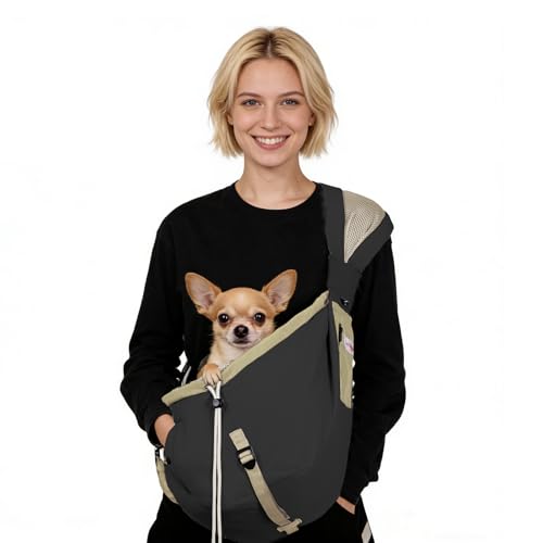 Dog Carrier Sling, Dog Carriers for Small Dogs Up to 20lbs, Black - color: Black