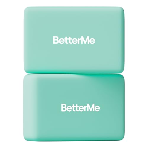 BetterMe Yoga Blocks Set of 2 – High Density Foam Yoga Blocks for Stretching, Pilates & Workouts – Lightweight Non-Slip Exercise Blocks for Flexibility & Balance - color: Subtle Mint