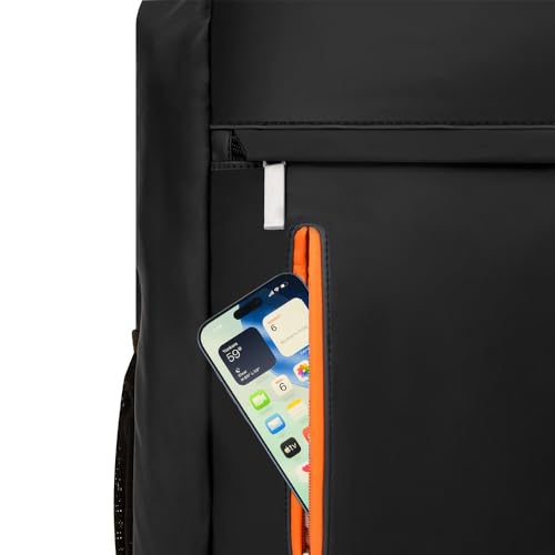 15 Inch Laptop Backpack for School College Office, Gray & Orange | Organized Compartments, Anti-Theft Back Pocket, Padded Laptop Sleeve, Breathable Straps, Water Resistant Daypack for Men Women