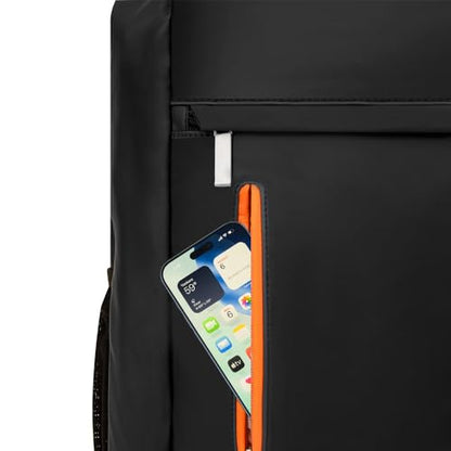 15 Inch Laptop Backpack for School College Office, Gray & Orange | Organized Compartments, Anti-Theft Back Pocket, Padded Laptop Sleeve, Breathable Straps, Water Resistant Daypack for Men Women