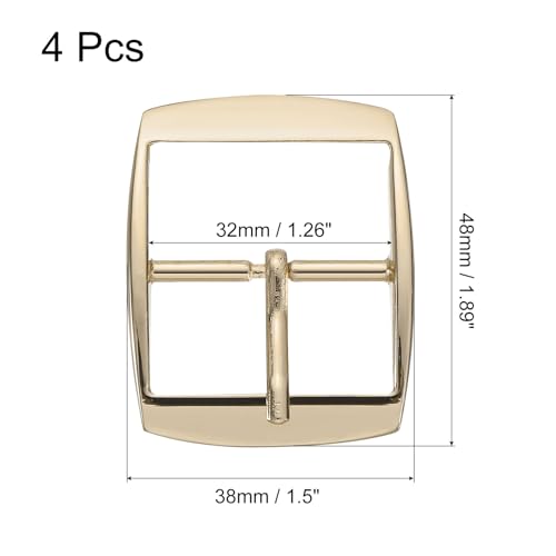 uxcell Metal Roller Buckle, Single Prong Belt Buckle Square Center Bar Buckles for Leather - color: Gold, size: 0.98 Inch