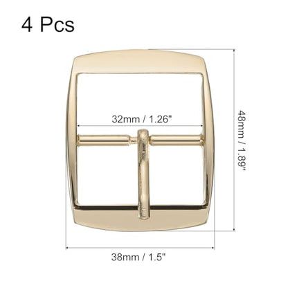 uxcell Metal Roller Buckle, Single Prong Belt Buckle Square Center Bar Buckles for Leather - color: Gold, size: 0.98 Inch