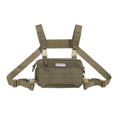 EXCELLENT ELITE SPANKER Tactical Chest Rig Pack EDC Chest Bag Molle Utility Chest Pouch for Outdoor Hunting Workouts Hiking - color: Ranger Green