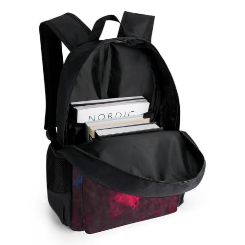 Basketball Smoke Backpack, Durable Polyester Daypack with Laptop Compartment, Reinforced Bottom, Adjustable Shoulder Straps And Multi Pockets for Travel And Daily Use - color: Basketball Smoke