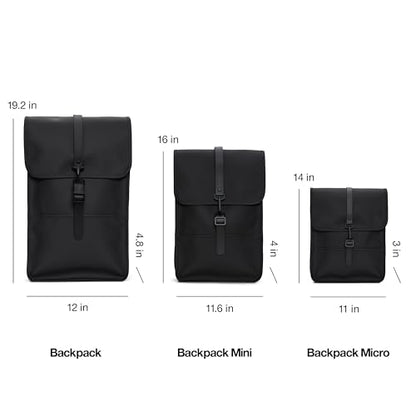 RAINS Backpack - Navy Waterproof Slim Backpack for Men and Women - 15 Inch Laptop Compartment, Flap Closure, Water Resistant & Water Repellent - 2 Year Warranty - color: Navy, size: Standard