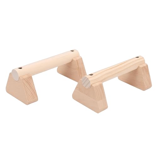 2Pcs Beech Wood Push Up Bars, Versatile Design for Inverted Push Ups Parallel Bar Support Balance Beam, with Anti Slip Hand Rubbers, for Home Workout Training - size: 20cm