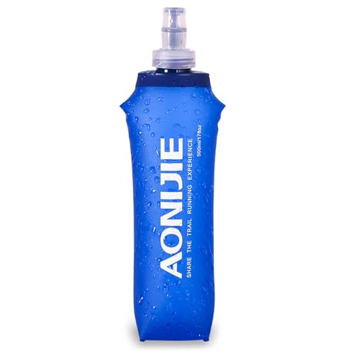 TRIWONDER TPU Soft Folding Water Bottles BPA-Free Collapsible Flask for Hydration Pack - Ideal for Running Hiking Cycling Climbing (500ml/16.9oz) - color: 500ml/16.9oz