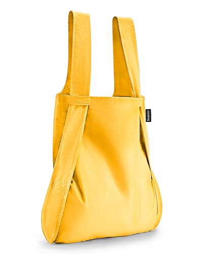 Notabag Original 2 in 1 Backpack and Bag – waterproof – reusable grocery bags – clever design for more flexibility - color: Golden Yellow
