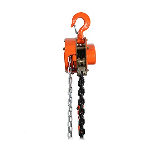 Prowinch 3,300 lbs (1.5 Ton) Manual Chain Hoist with 20 ft Lifting Height, Featuring a Durable G80 Black Tempered Chain for Reliable Heavy-Duty Lifting - size: 1.5 TON 20 FT