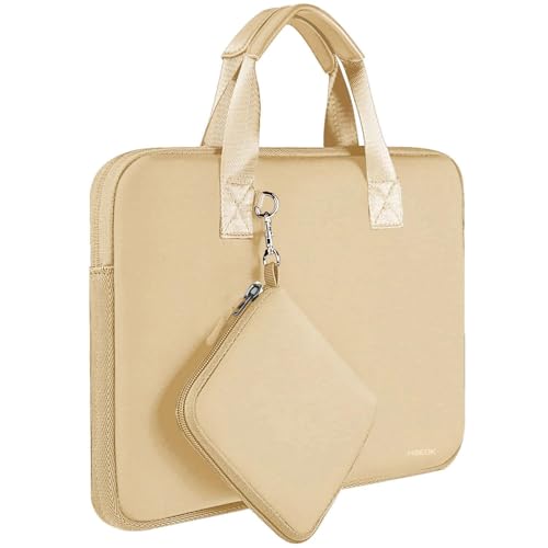 Hseok Laptop Sleeve 14 inch Case with Small Case, Compatible with MacBook Neo 14, MacBook Pro 14 M5/M4/M3/M2/M1, XPS 14 and Most 14 inch Notebooks, Neoprene Computer Handbag,Champagne - color: Champagne, size: 14"