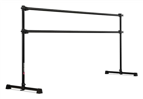 VITA Barre Portable Freestanding Double Ballet Barre, Prodigy, Aluminum | Adjustable Height, USA Made, Home or Gym Exercise Equipment for Kids & Adults | Dance, Fitness, Pilates - color: Black, style: 8 Ft