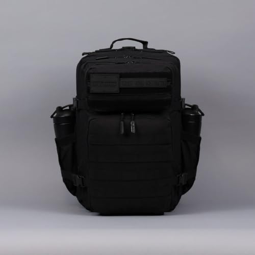 WOLFpak 45L Tactical Gym Backpack (Nightshade Edition) Durable 1000D Waterproof Oxford Material with MOLLE Webbing, Laptop Pocket & Dual Cup Holders, Durable Fitness/Travel/Military Daypack - color: Nightshade Edition