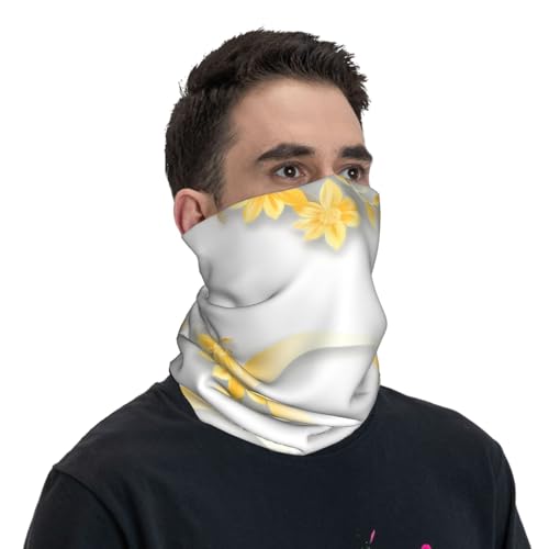 Golden Flowers Moon Prints Multifunctional Sport Headband – Seamless Stretch Neck Gaiter for Hiking, Biking, Running & Outdoor Activities – Soft, Quick-Dry, No-Fade Design