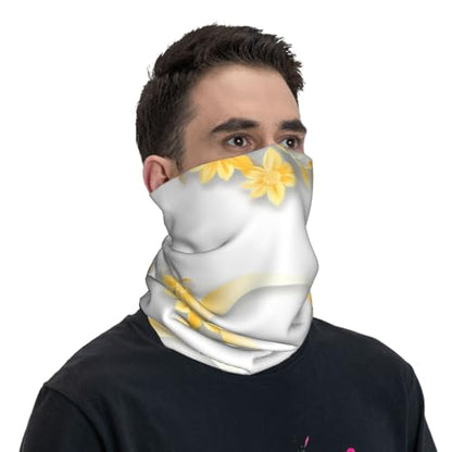 Golden Flowers Moon Prints Multifunctional Sport Headband – Seamless Stretch Neck Gaiter for Hiking, Biking, Running & Outdoor Activities – Soft, Quick-Dry, No-Fade Design