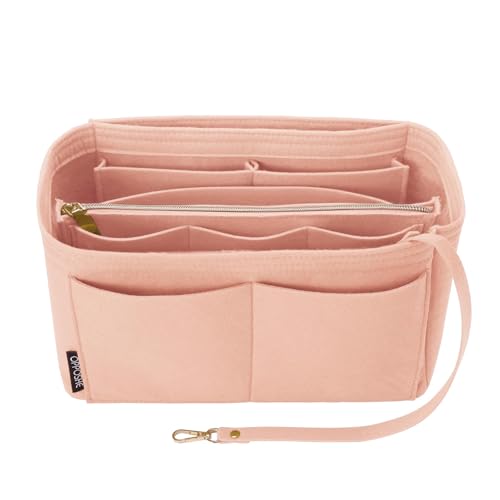 OPPOSHE Purse Organizer Insert for Handbags, Softened Felt Bag Insert Organizer for Tote, Compatible with LV, Coach, MK, Kate Spade, Goyard, Longchamp (Light Pink, X-Large) - color: Classic-LIGHT PINK, size: Standard X-Large