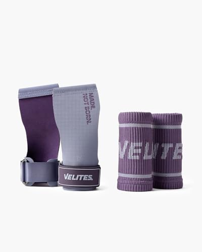 Velites - All Terrain Grips - Official Crossfit® Games Gymnastics Grips - No-Chalk Required - for All Bars & Surfaces - Includes Wristbands & Bag - color: Purple, size: Large