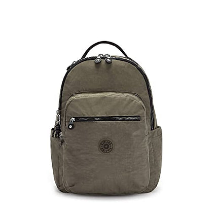 Kipling Women's Seoul 15" Laptop Backpack, Durable, Roomy with Padded Shoulder Straps, Built-In Protective Sleeve - color: Green Moss, size: 12.75''L x 17.25''H x 8''D
