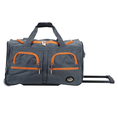 Rockland Rolling Duffel Bag, Black, 22" - color: CHARCOAL, size: 22"