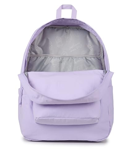 JanSport Superbreak Plus FX Backpack - Work, Travel, or Laptop Bag with Water Bottle Pocket - Pastel Lilac - color: Pastel Lilac