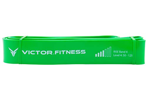 Rise Bands Heavy-Duty Exercise Resistance Band for Physical Therapy, Fitness, Muscle Development, Rehab, Mobility, Stretching, and More - color: Green Level 4 (50-125lbs)