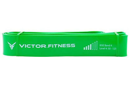 Rise Bands Heavy-Duty Exercise Resistance Band for Physical Therapy, Fitness, Muscle Development, Rehab, Mobility, Stretching, and More - color: Green Level 4 (50-125lbs)