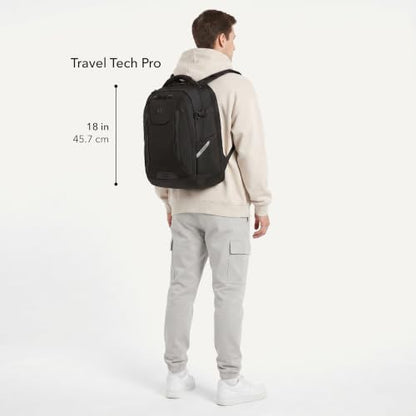 SwissGear Travel Tech Pro Laptop Backpack – Fits Laptops up to 16” – ScanSmart TSA-Friendly Backpack with Multiple Organizer Pockets – Charcoal - color: Charcoal, style: Travel Tech Pro