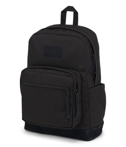 JanSport Right Pack Backpack - Durable Daypack with Padded 15" Laptop Sleeve, Spacious Main Compartment & Integrated Water Bottle Pocket, Monochrome Black - color: Monochrome Black