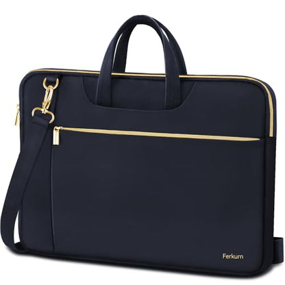 Ferkurn Laptop Case Bag Women Men Computer Sleeve with Shoulder Compatible with HP/Inspiron/Thinkpad/Vivobook/MSI/Surface, 15.6 inch, Deep Indigo - color: Deep Indigo, size: 15.6 inch
