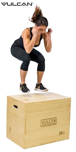 VULCAN 3-in-1 Wooden Plyo Box – Durable Ashwood Plyometric Jump Box for Home Gym and Commercial Training | Safe, Stable & Versatile for Box Jumps, Step-Ups, HIIT and Cross-Training Workouts - style: D) 3-in-1 Plyo Box - 20" x 24" x 30