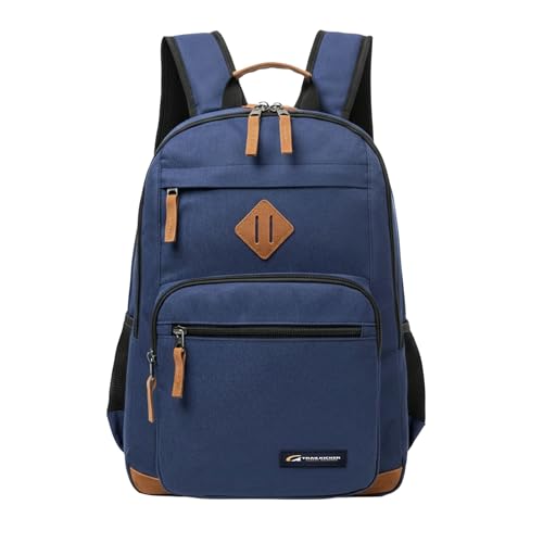 TRAILKICKER Classic Carry-on Travel Backpack, Laptop Backpack with Padded 17 inch Laptop Sleeve, Multi Pocket College Backpack, Casual Daypack Backpacks - Navy - color: Navy