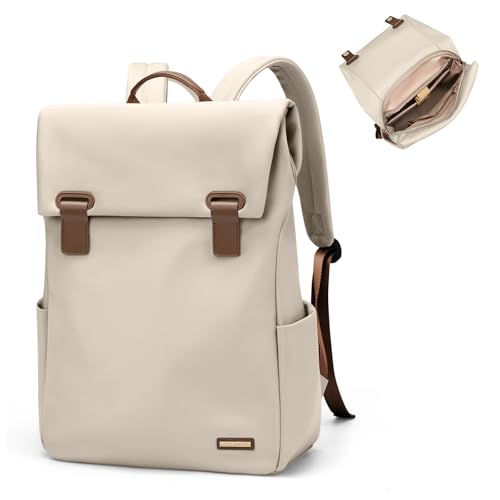 Women Laptop Backpack Computer Backpacks Carry On Waterproof backpack Fits 14Inch Notebook Travel Commute College (Apricot) - color: Elegant Apricot, size: 14 Inch