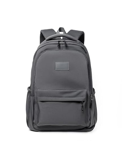Water-Resistant Casual Backpack – Lightweight Travel Daypack with Laptop Compartment & Multi-Pocket Design (Grey) - color: Grey