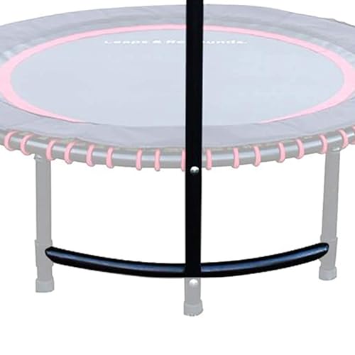 LEAPS & REBOUNDS 48" Adjustable Stability Bar Attachment with 48" Mini Fitness Trampoline and Home Gym Rebounder for Cardio Exercises, Pink