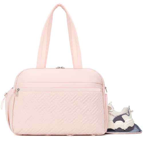 SYTRAH Gym Bag for Women, Lightweight Workout Duffle Bag with Shoe & Wet Separation for Gym, Yoga, Travel & Overnight, Stylish Sports Bag with Adjustable Shoulder Strap Pink - color: Pink(Shoes compartment)